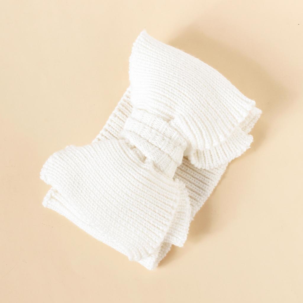 1pc Baby White Diy Woolen Double Layer High Elasticity Headband With Large Bowknot Decoration Love Valentine
