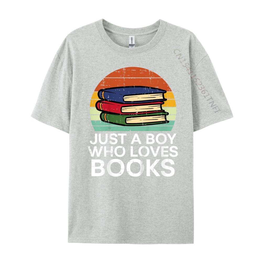 Kids Just A Boy Who Loves Books Read Reading Librarian Funny Shirts Clothes England Style