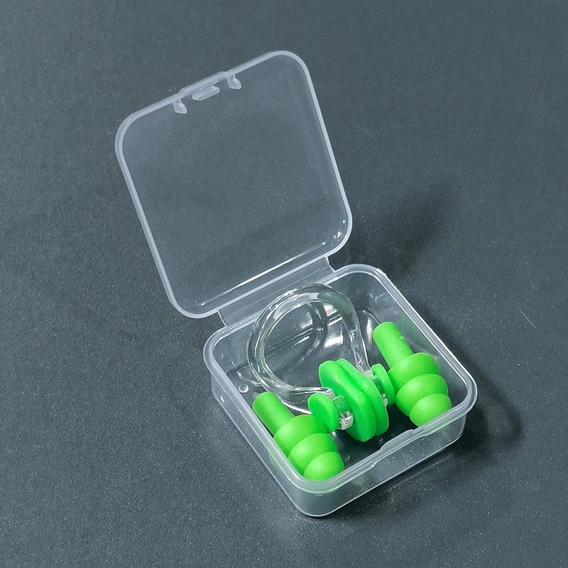 Nose Clip Earplug Set with Soft Silicone Three-layer Waterproof Swimming Equipment