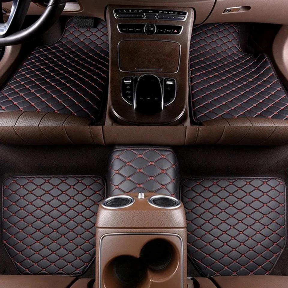 Universelles 5-teiliges Auto-Fußmatten-Set PU-Leder Wasserdicht Auto-Fußmatten-Schutz Teppich Vorder- und Rückmatten Set Auto Zubehör