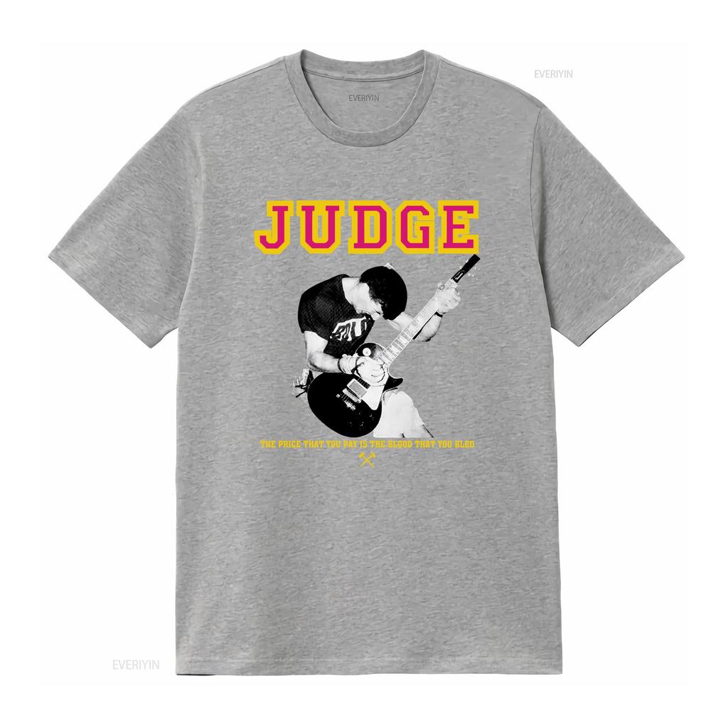 Vintage Hardcore Punk Judge Band Guitarist Print Streetwear Casual T Shirt vintage Washed Slightly Soft Top For Everyday Wear