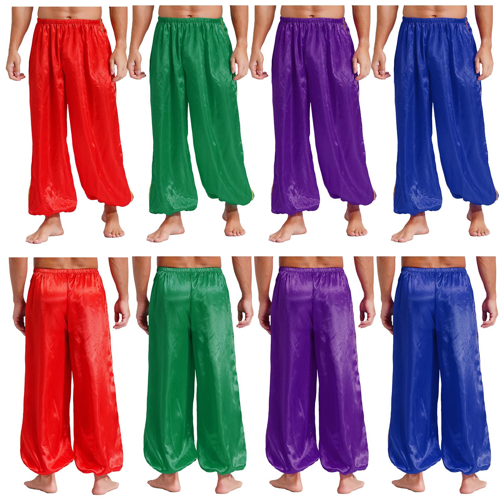 

Хэллоуин Арабский принц Ролевая игра Сказки Косплей Костюм для танца живота Золотая отделка Шаровары Свободные штаны Бал-маскарад S бордовый