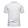 Men's Summer Fashion Casual Floral Short Sleeve T-shirt Color Block Lapel Top