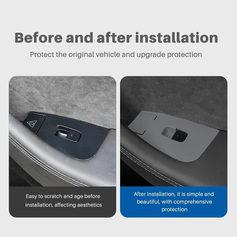 Silicone Window Switch & Door Handle Cover Set for Tesla Model Y Juniper 2025 2026 2027 2028, Anti-Dust Protector Sticker
