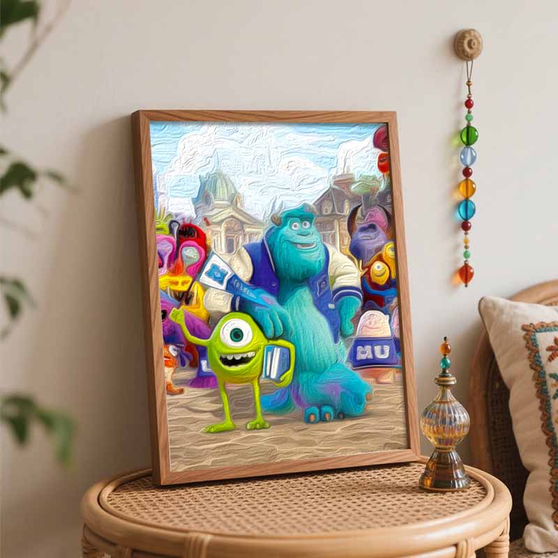 Disney Monsters University oil paint by numbers painting kit handmade diy home decor gifts wall art canvas picture for living room