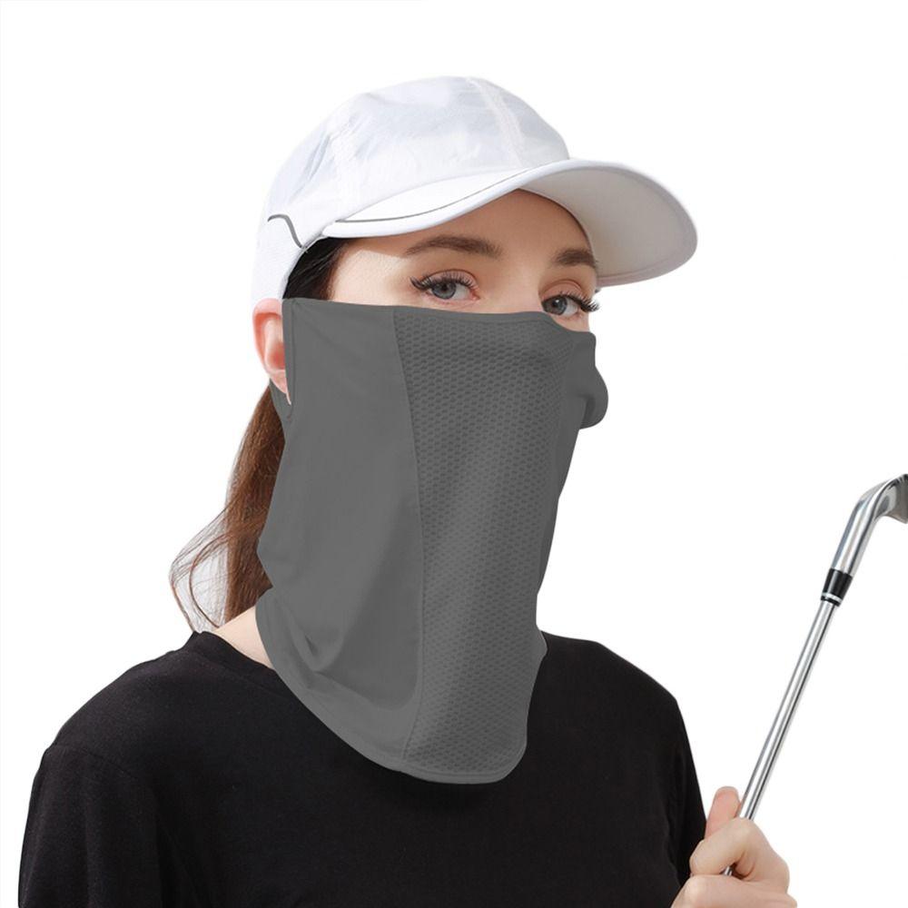 Sommarsolskydd Is-silkesmask Solskyddshaklapp Enfärgad Solskydd Ansiktsscarf Mesh Andningsbar Ansiktsscarf Halsduk Skydd