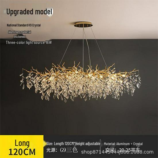 Elegant French Crystal Chandelier: K9 Aluminum Art Lamp for Living, Dining, and Bedroom
