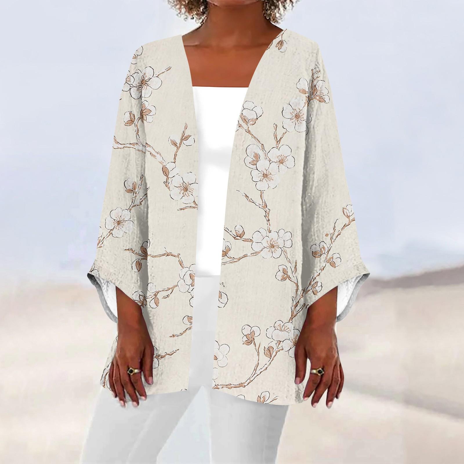 

Женская повседневная модная легкая куртка средней длины с принтом в стиле ретро, ​​кардиган XXXXXL