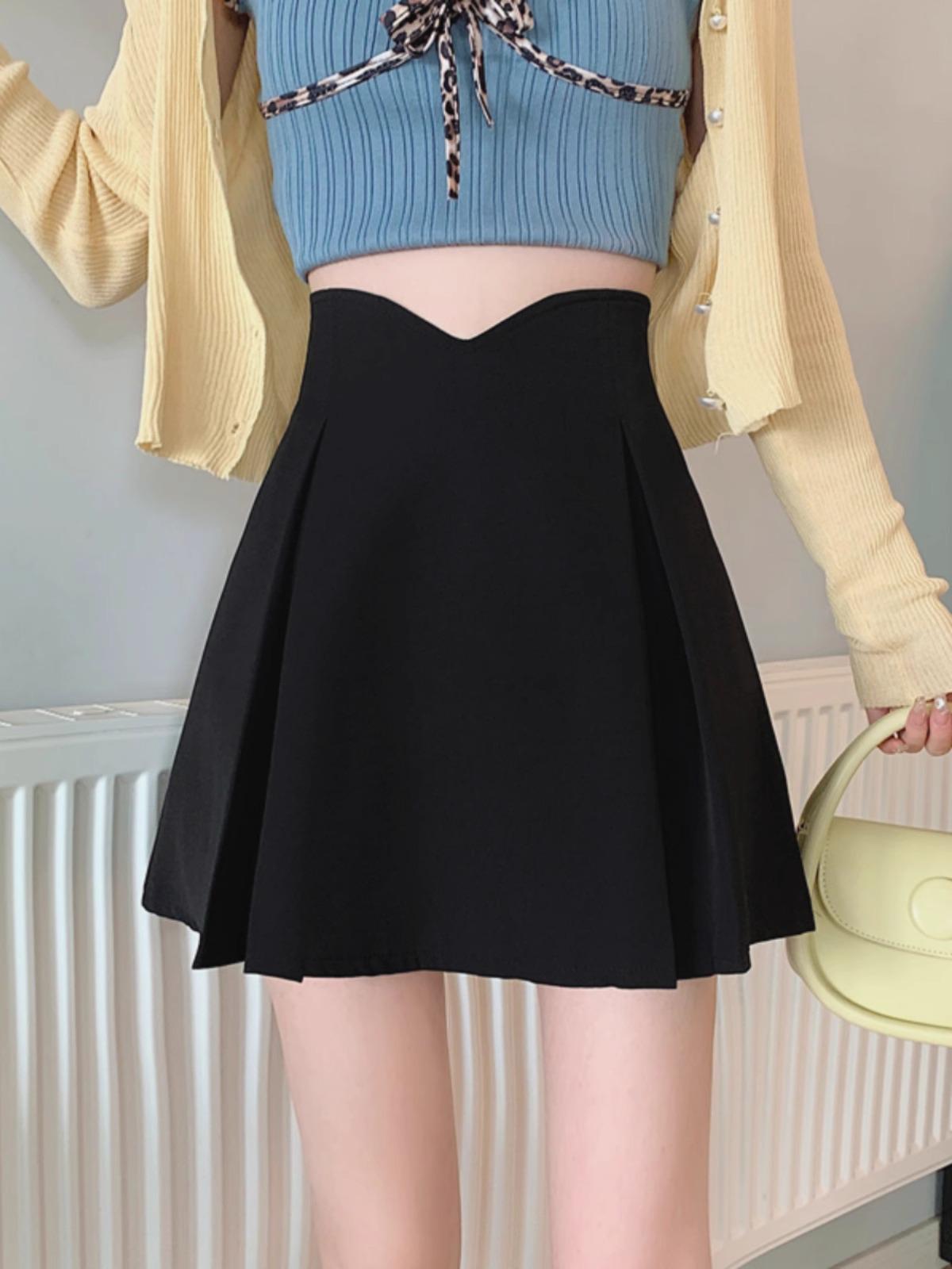 

Весна 2024 Женская юбка А-силуэта с высокой талией черного цвета с косточками: Стильный и тонкий дизайн 3XL