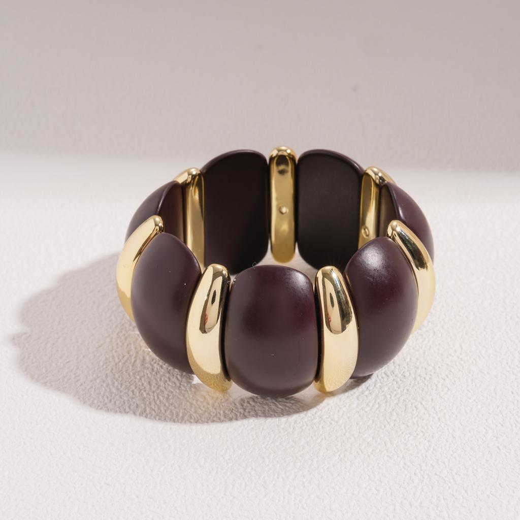 Acrylic geometric round splicing bracelet dark wind personality unique feeling jewelry
