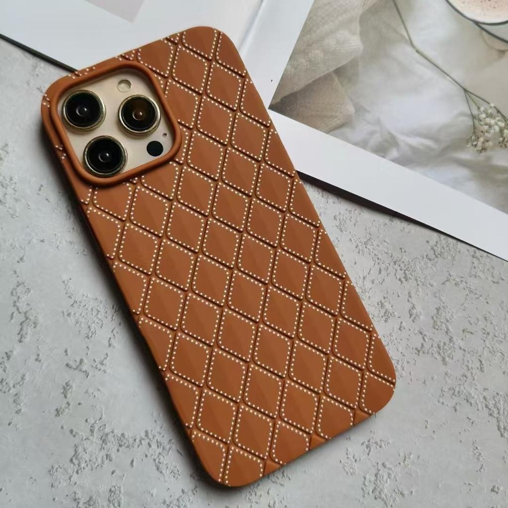 Suitable for IPhone16promax Painted Diamond Woven Pattern IPhone15/14 Anti-fall Cooling Protection Case