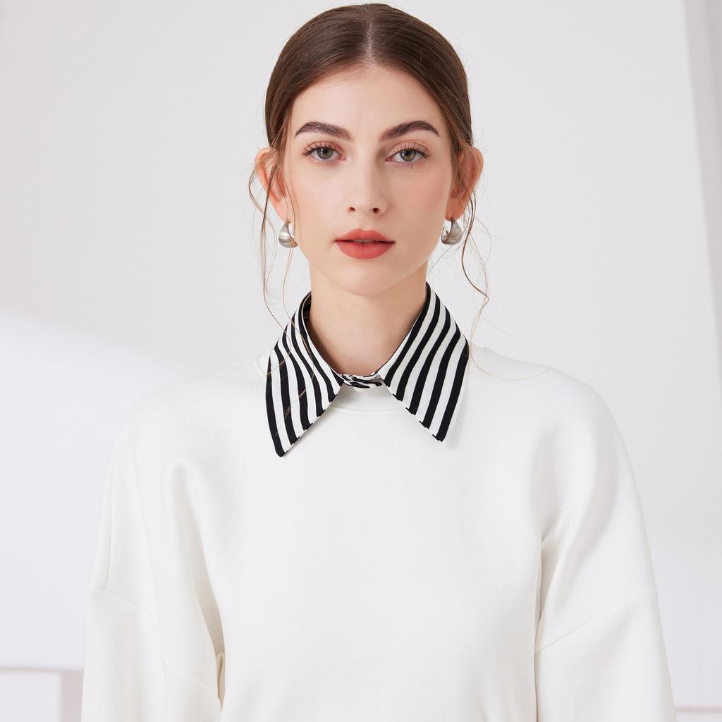 Female Striped Lapel Fake Collar for Women Suit False Collar Shirt Half Shirt Blouse Detachable Neckwear Neck Collar