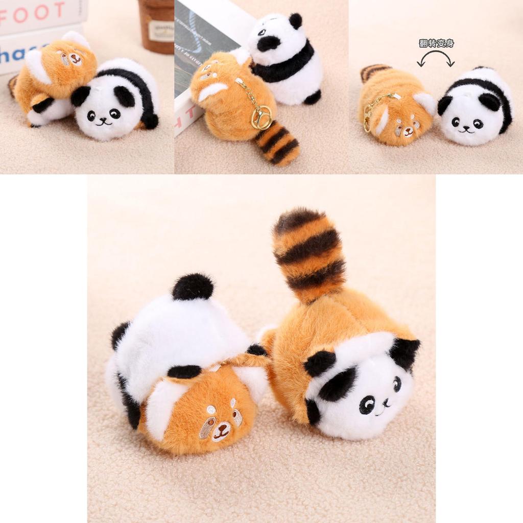 Porte-clés Panda en Peluche avec Design Réversible pour Filles et Accessoires de Sac