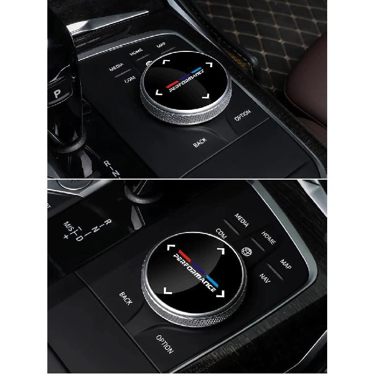 Car Center Console Idrive Multimedia Controller Knob Sticker for BMW Button Trim Emblem Car Interior Accessories (Large 48mm)