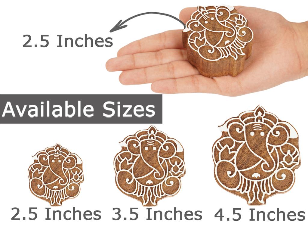 IBA Indianbeautifulart Textile Printing Block Lord Ganesha Hand Carved Wooden Stamp Wood Block Printing Textile Stamp For Fabric   Pottery Blocks- 2.5
