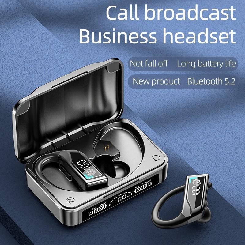2024 Nowy TWS Bezprzewodowy zestaw słuchawkowy Bluetooth 5.2 Biznesowy wyświetlacz LED Cyfrowy zaczep na ucho IPX7 Wodoodporne słuchawki
