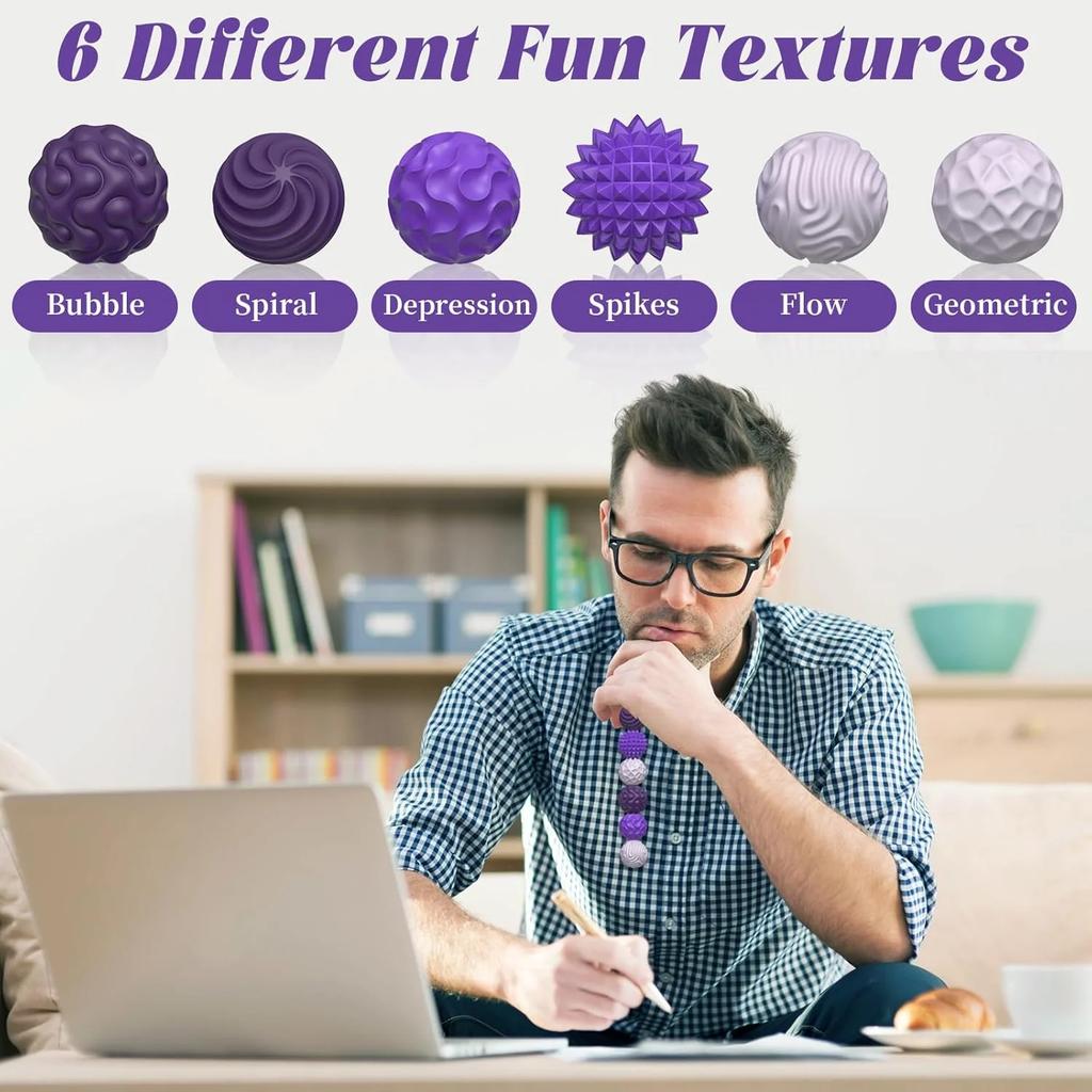4/6/8pcs Magnetic Sensory Fidget Ball Toy, Attracting Stress Ball with Silicone Shell for Adults and Teens, Peace of Hands