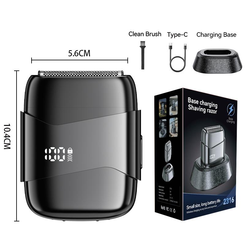Mini Electric Shaver Portable Fast Charging Rechargeable 3-Blade Foil Shaver for Men Wet Dry Use Magnetic Design