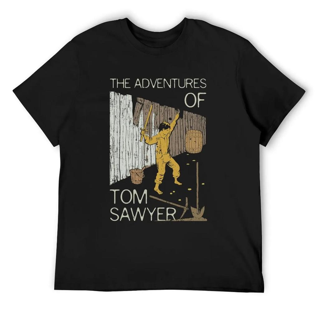 Books Collection: Tom Sawyer T-Shirt Anime Clothes Rapper Graphic Tees Black T-Shirts For Men