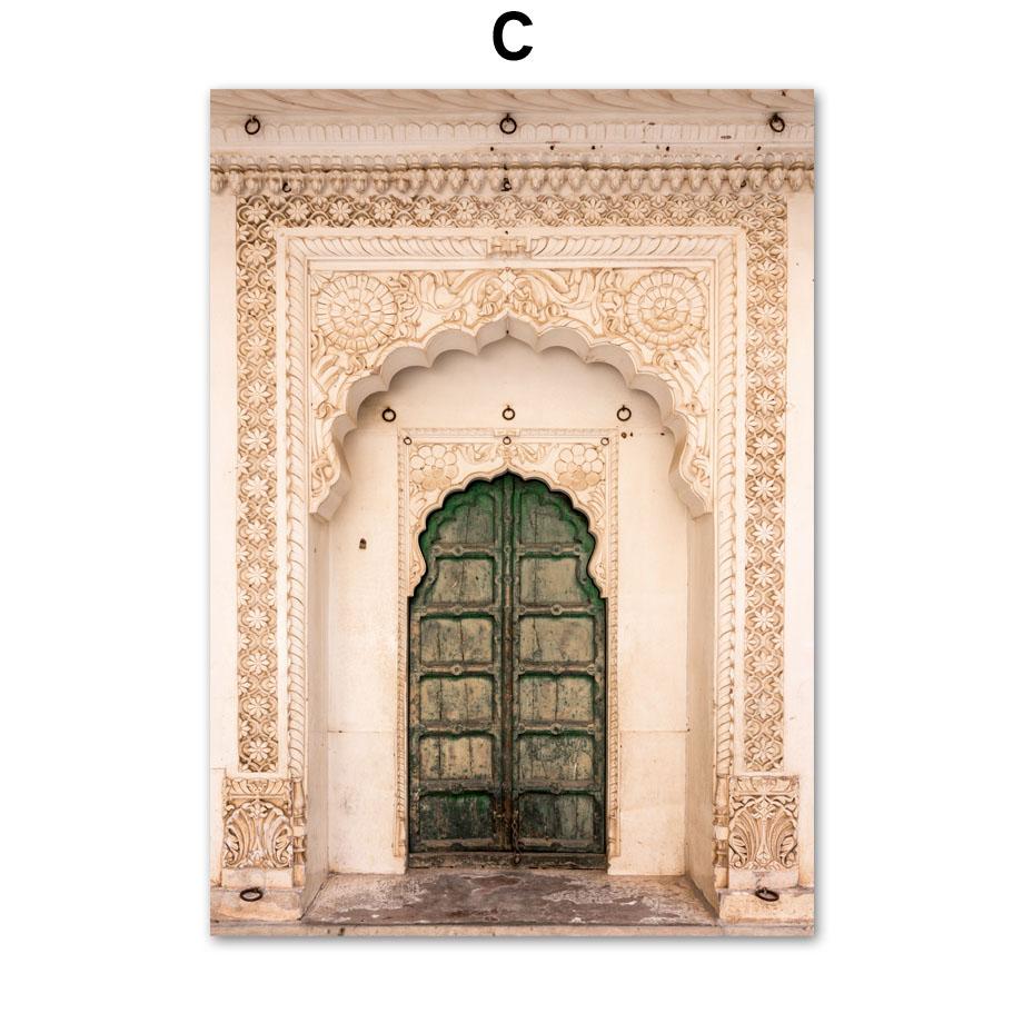 Taj Mahal Sunset Beach Swing Waves Palm Leaf Quotes Posters Prints Canvas Painting Nordic Wall Art Pictures Living Room Decor