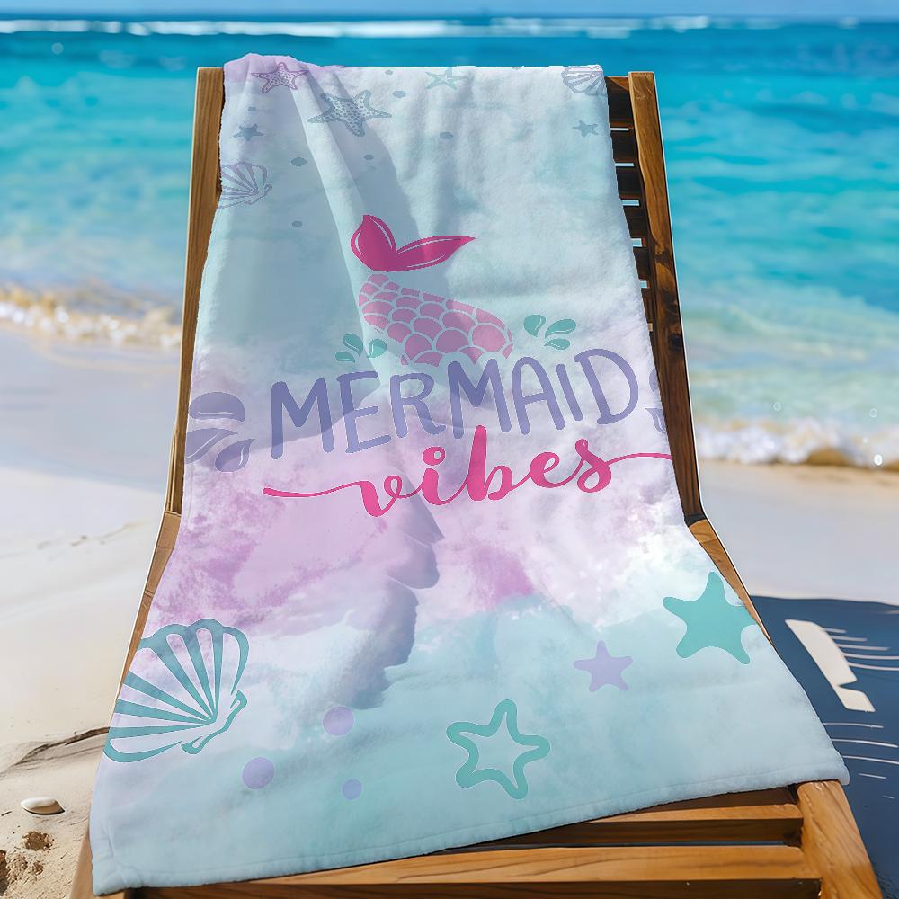 Colourful Mermaid Tail Art Towel Sports Quick Dry Travel Camping Gear Sandproof Soft Light Large Beach Towel