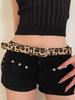 Retro Leopard Print Women's Belts Trend Hip Hop Y2k Girls Pu Leather Girdle Retro Pin Buckle Jeans Dress Accessories Waistband