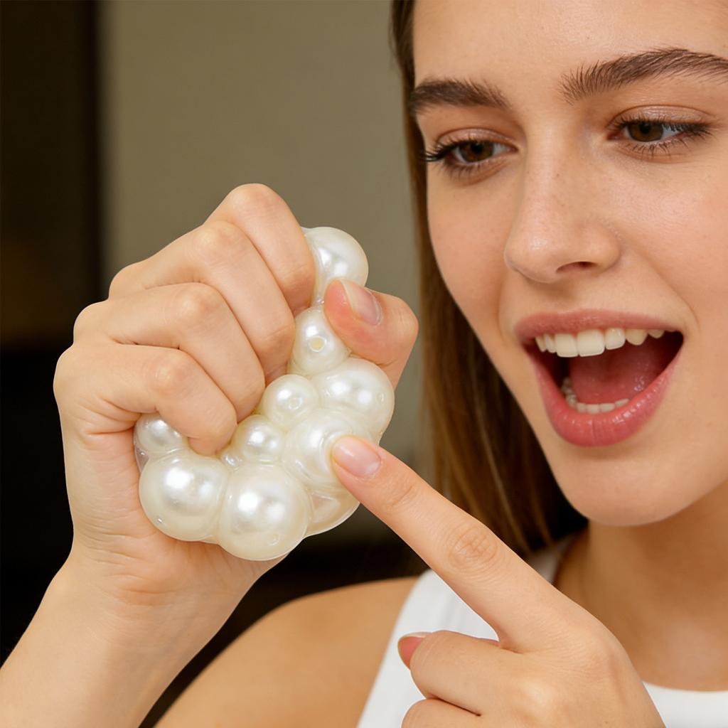 Novelty Pearl-Inspired Squeeze Ball Stress Relief Toy for Adults and Kids Soft Sensory Decompression Ball 4cm 6cm 10cm Size Options