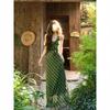 Temperament Elegant V-neck Plaid Neck Dress Summer New Design Feeling Waist Thin Beautiful Dress