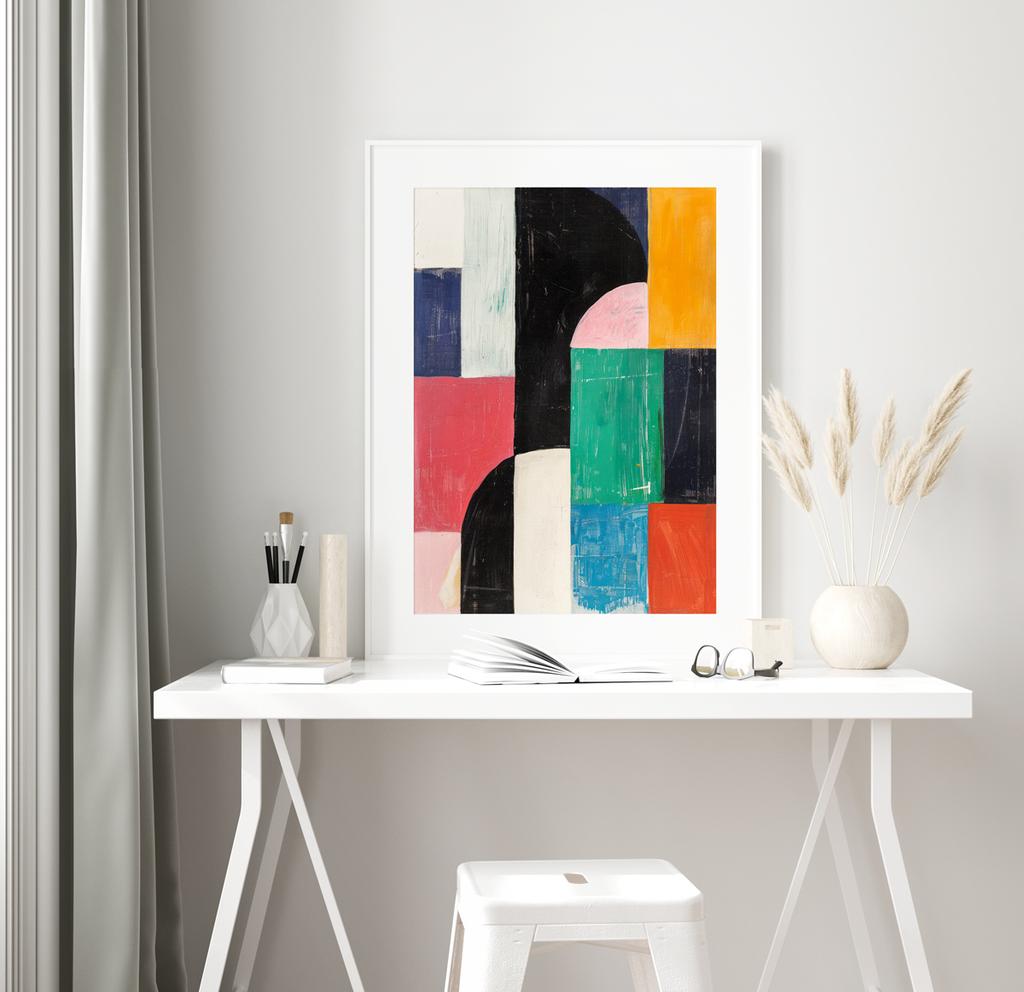 Plakat abstrakcja kształty geometria