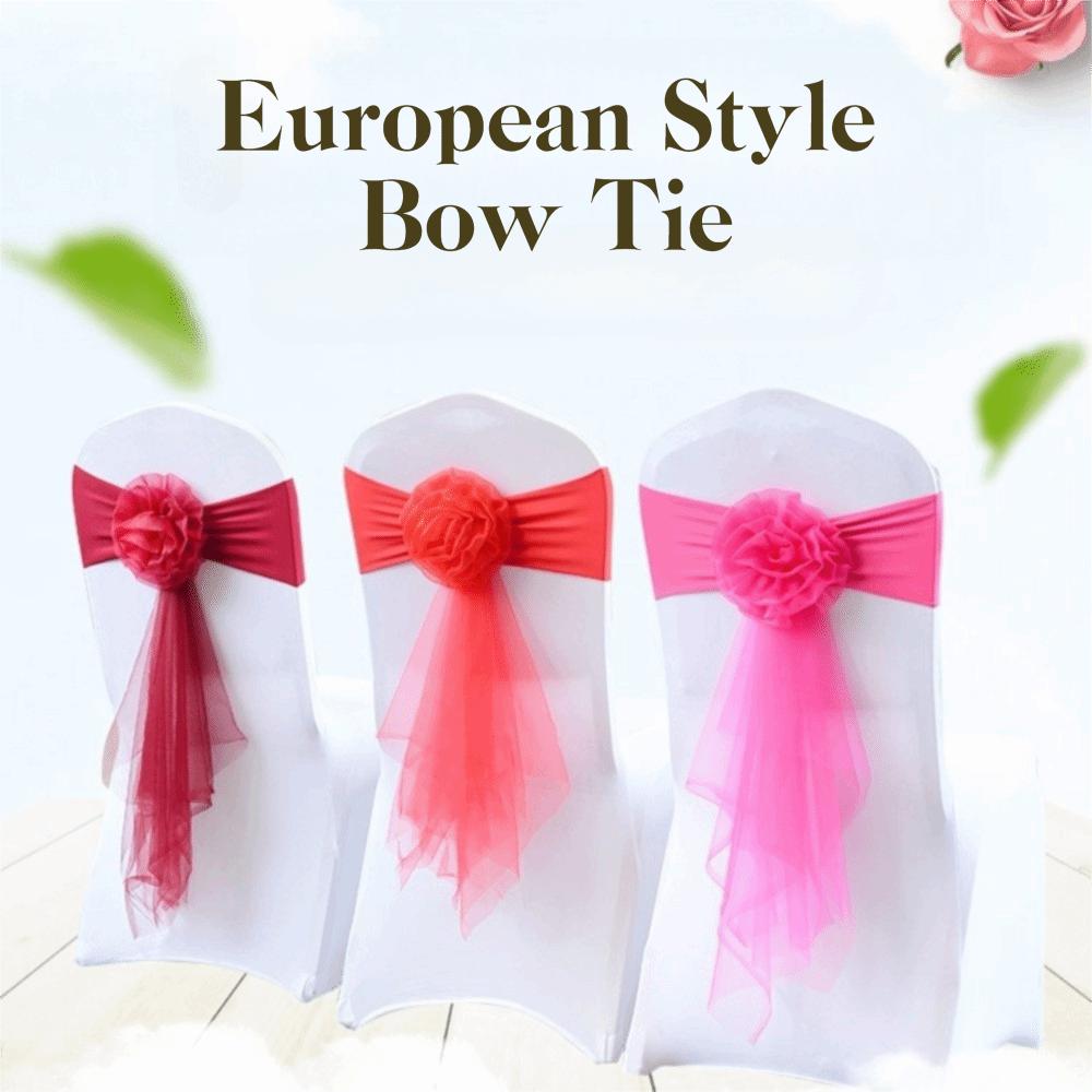 Stretch Chair Bow Tie Ready Made Spandex Stretch Cover Elegant Chair Sashes  Banquet Setting