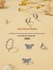 S925 Sterling Silver Butterfly Rose Earrings & Ring Set - Open Ring Design for Women