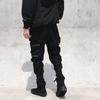 Men Cargo Pants Strap Zipper Decor Loose Ankle-banded Mid-rise Solid Color Multi Hip Hop Streetwear Outdoor Travel Sport Trousers