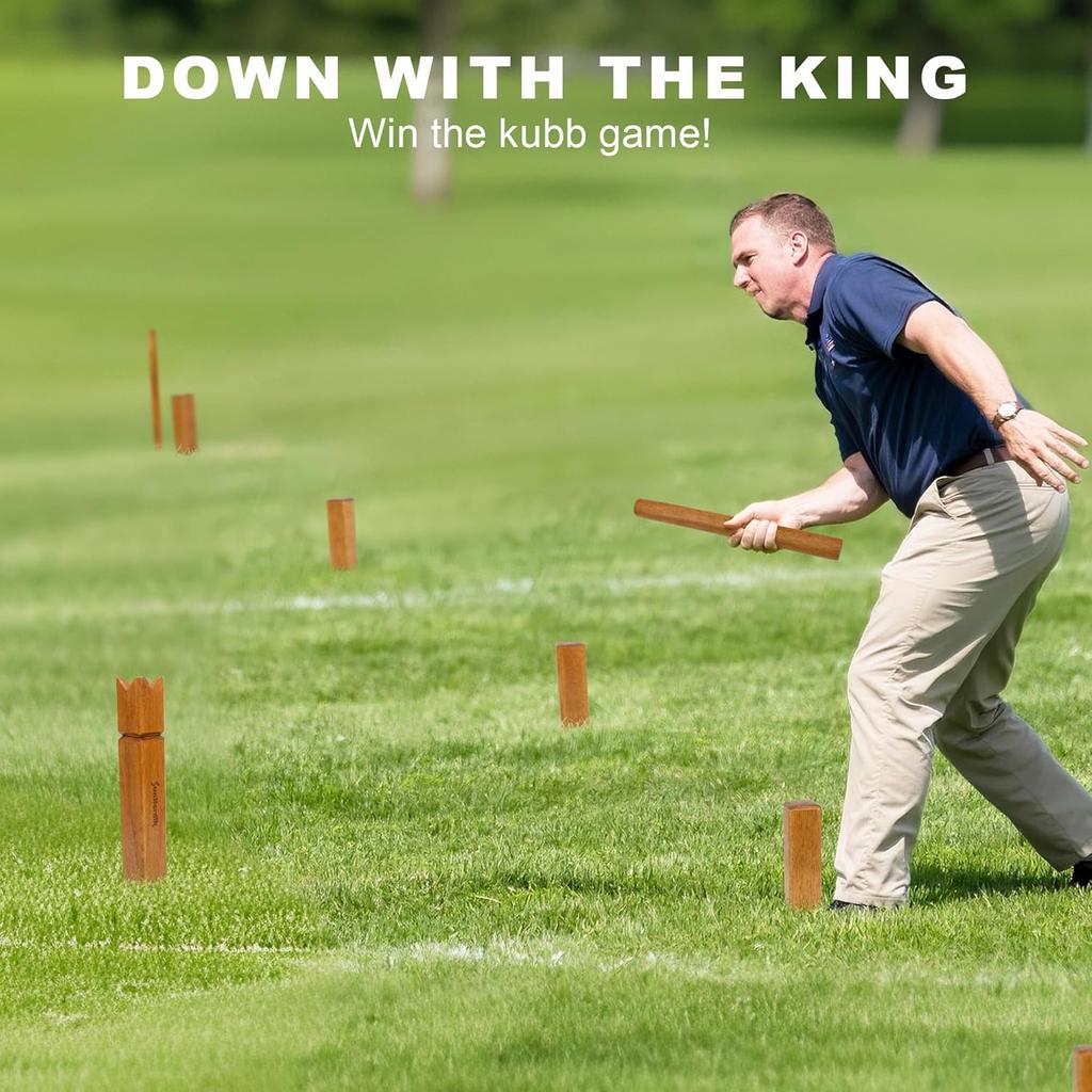 Kubb Yard Game Set, Giant Viking Tossing Game, Outdoor Lawn Game with Carry Bag