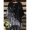 Top Boemo da Donna Elegante Colore Grafica Floreale Design Girocollo Orlo Irregolare Moda Casual da Donna Top da Vacanza da Donna