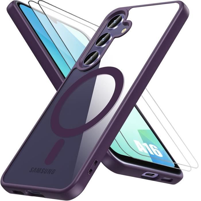 Coque - Samsung - Galaxy A16 - Protection avec Cercle Magnétique - Silicone et PC - Violet