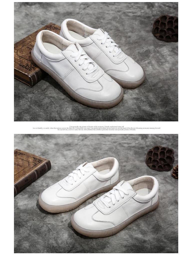 2025 Spring/Summer Genuine Leather Non-Slip Women's Soft Sole Shoes for Moms, Mori Girls, and Pregnant Women - Versatile Handmade Design.