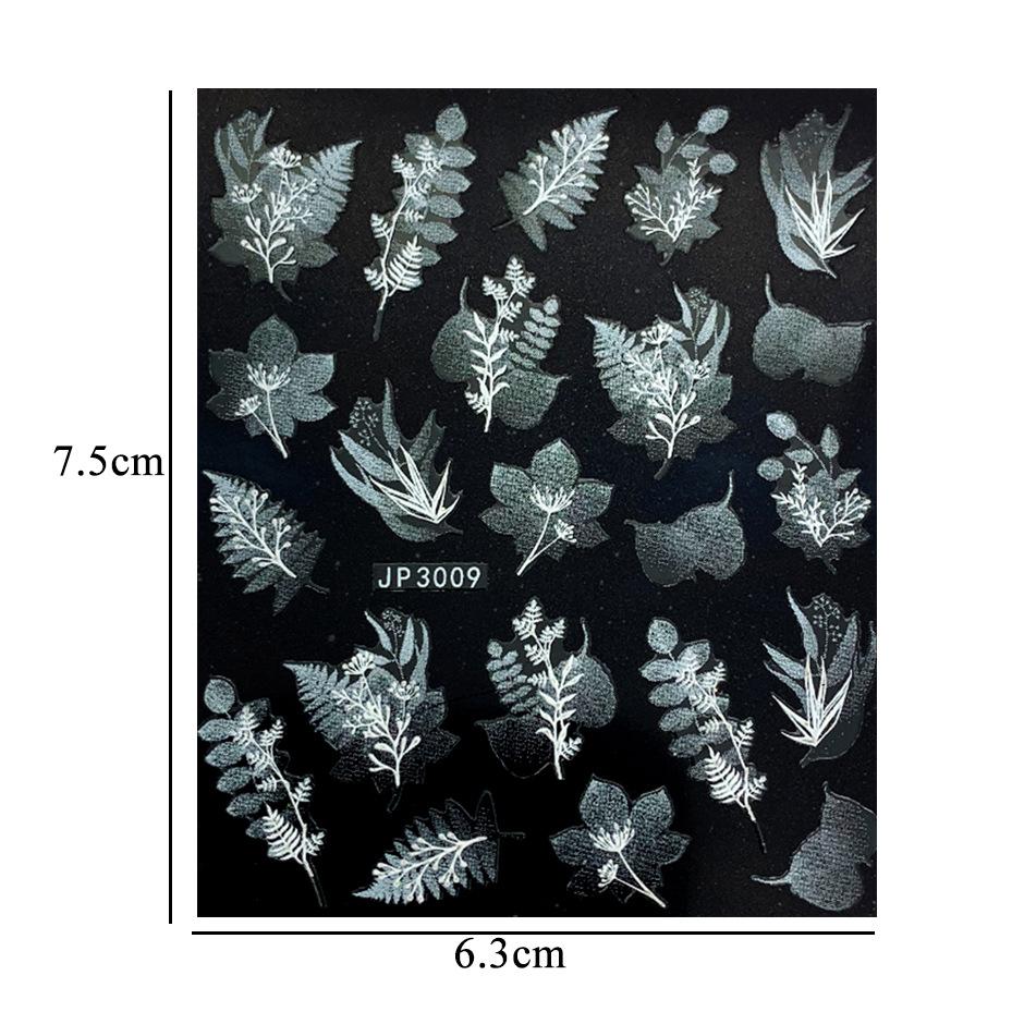 5D Nail Art Decals Decoration Self Adhesive Nail Art Stickers Manicure Design White Snow Sticker for Nail Design Merry Christmas