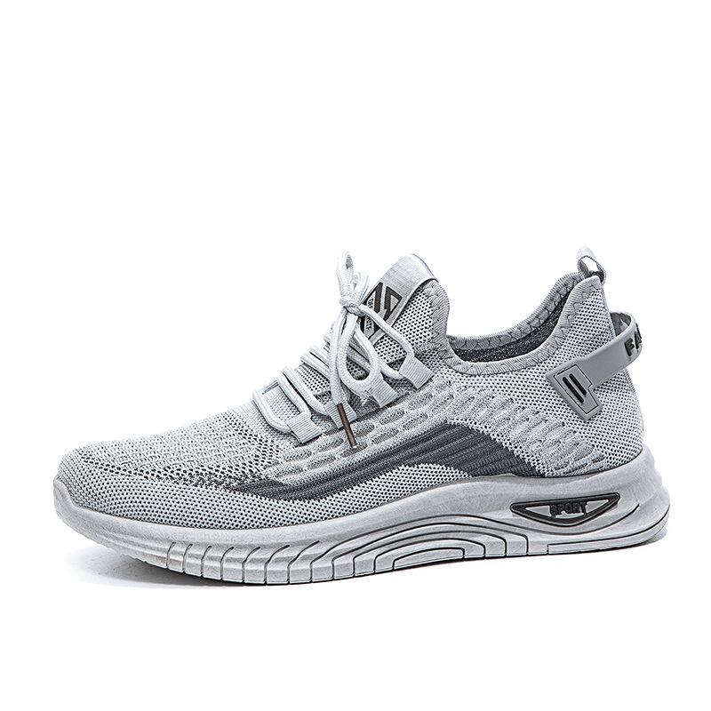 Large Size Men's Shoes Spring and Summer New Breathable Shoes Flying Woven Mesh Shoes Casual Fashion Sports Men's Shoes