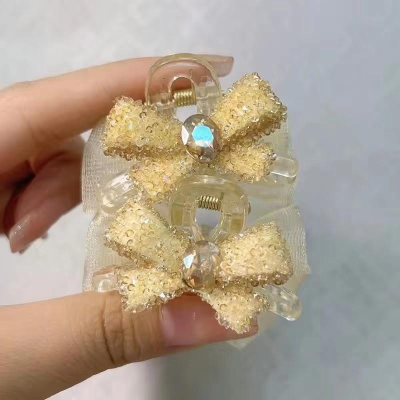 High-End Luxurious Diamond Bow Hair Clip - Small Size for Bangs and Updos