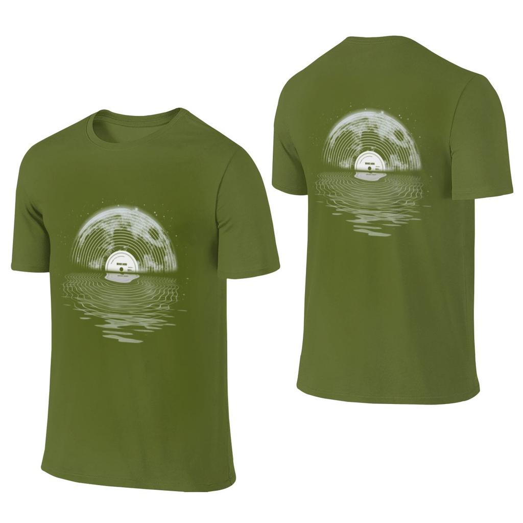 Moon Song American Style Reversible Tshirt Casual Versatile Embroidery Unisexs Tshirts