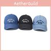 Letter Nyc Embroidered Denim Cap With Curved Brim And Windproof For Outdoor Use