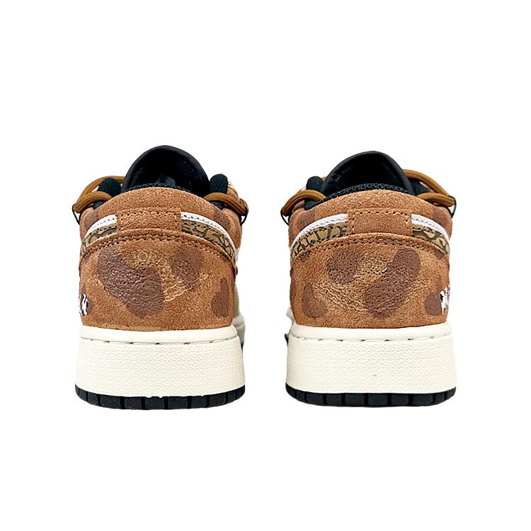 Jordan Air Jordan 1 Low Top Vintage Basketball Shoes Women's White Brown DZ5368-201(Team40-S-BOX)
