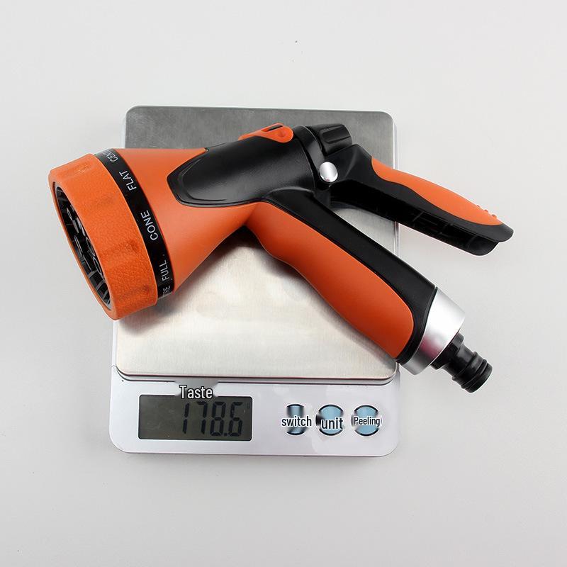 Rubberized 10-Function High-Pressure Shower Head Water Gun for Gardening & Car Wash