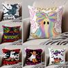 Spooky Festive Global Holiday Halloween Cushion Cover Throw Pillow Cover Hidden Button Durable Polyester Chair Cushion