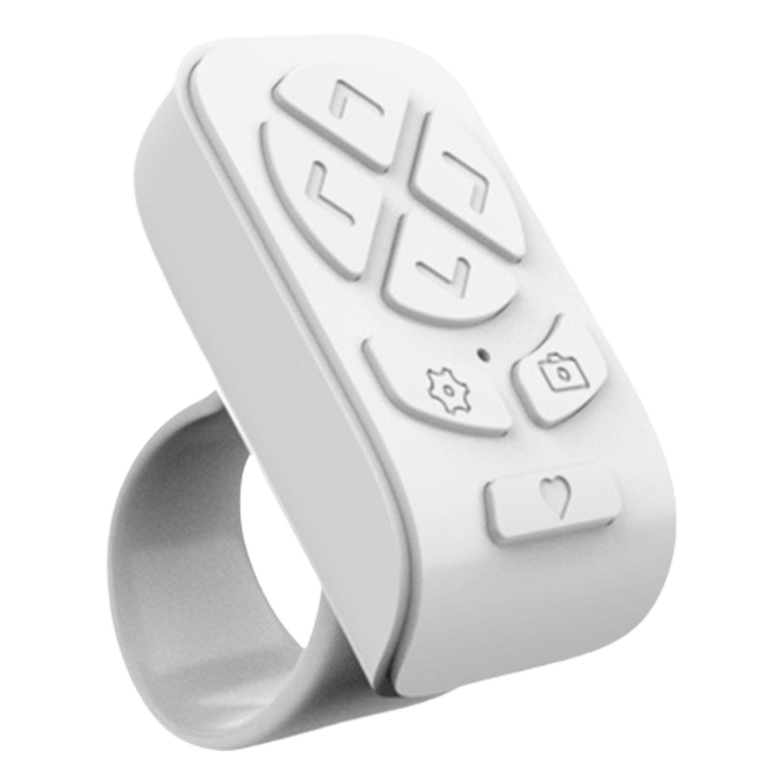 

Bluetooth-кольцо для селфи, пульт дистанционного управления для приложений социальных сетей, захват для пальцев, перелистывание страниц для фотографий и видео белый