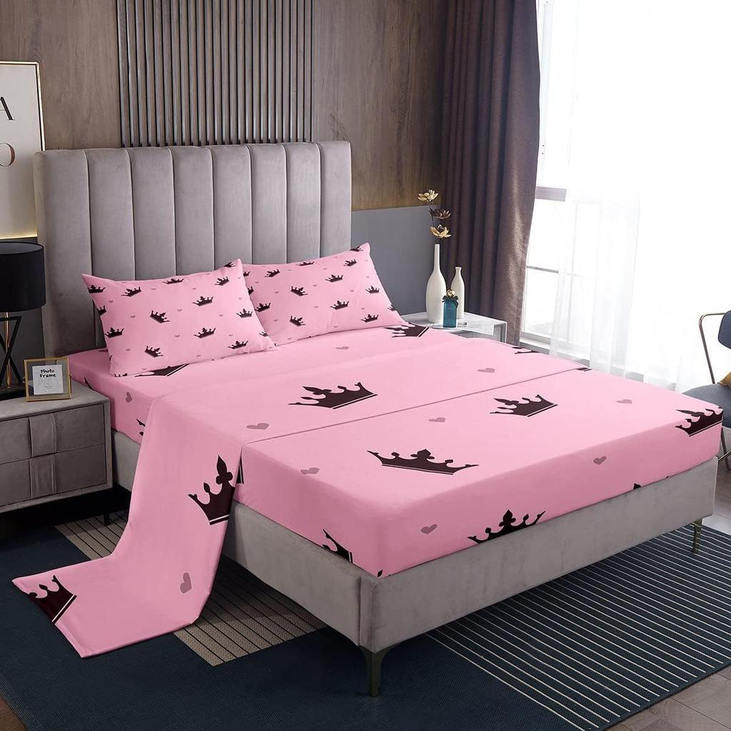 Cartoon Animal Dog Pattern Bed Hat Four-Piece Bedding Set Bedroom Dormitory Bedding Decoration