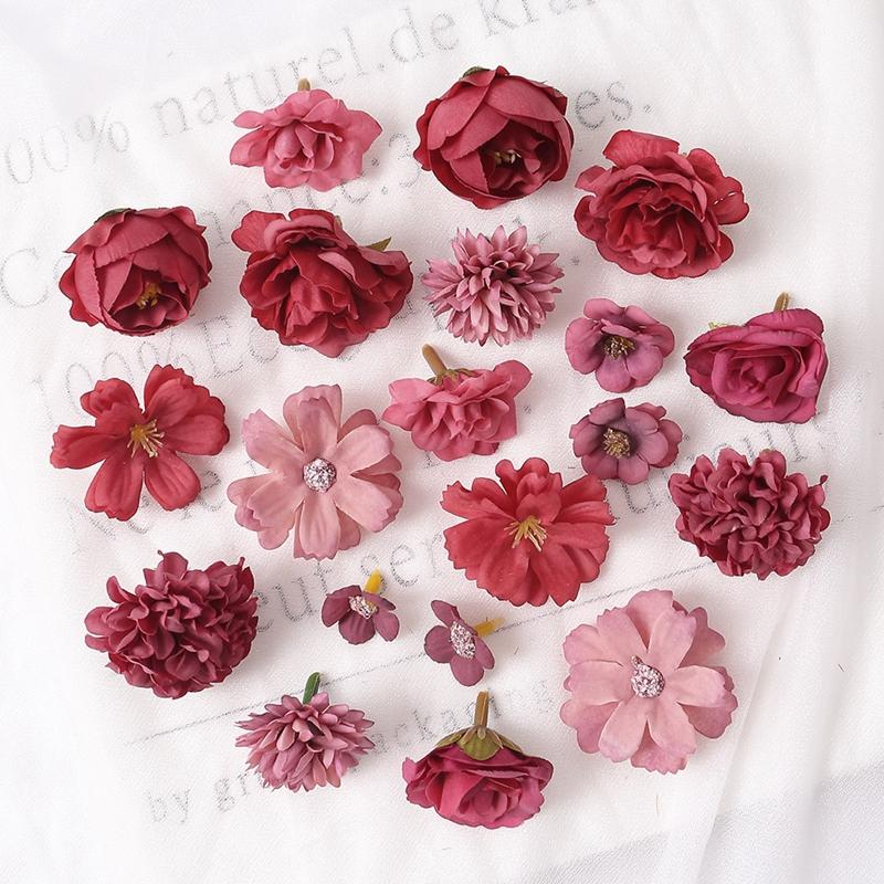 Rose Mixed Artificial Flowers Wedding Marriage Decoration Fake Flower for Home Room Decor DIY Crafts Gifts Garland Accessories