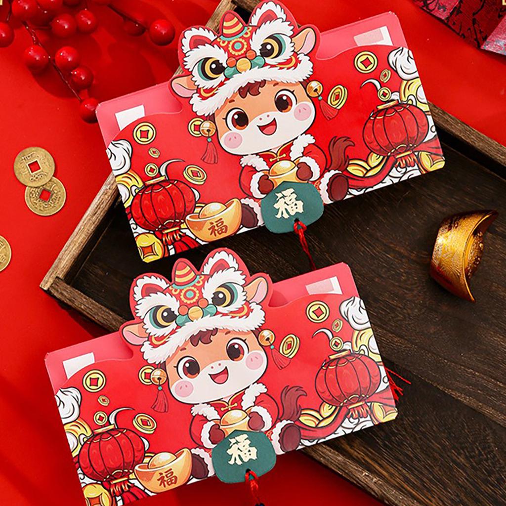 Creative 2/6/8/10 Folding Red Packets 2026 CNY Cash Gift Bag Birthday Wedding Horse Spring Festival Red Envelope