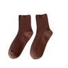 6 Pairs Autumn and Winter Pure Color Women Loose Socks Rib Cotton Fashion Basic Daily Classic Female Sock