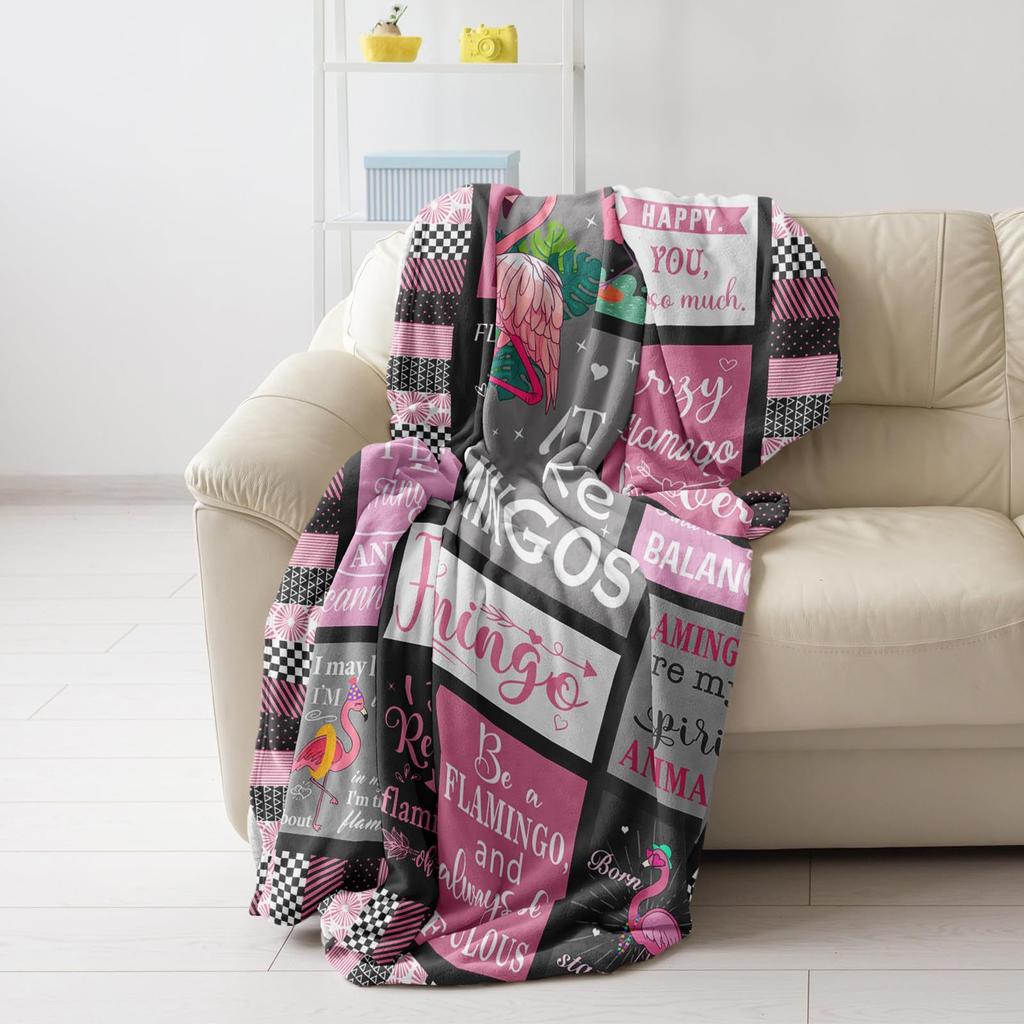 Flamingo Pattern Blanket Decoration Flannel Soft Comfortable Home Blanket Warm Blanket Birthday Gift